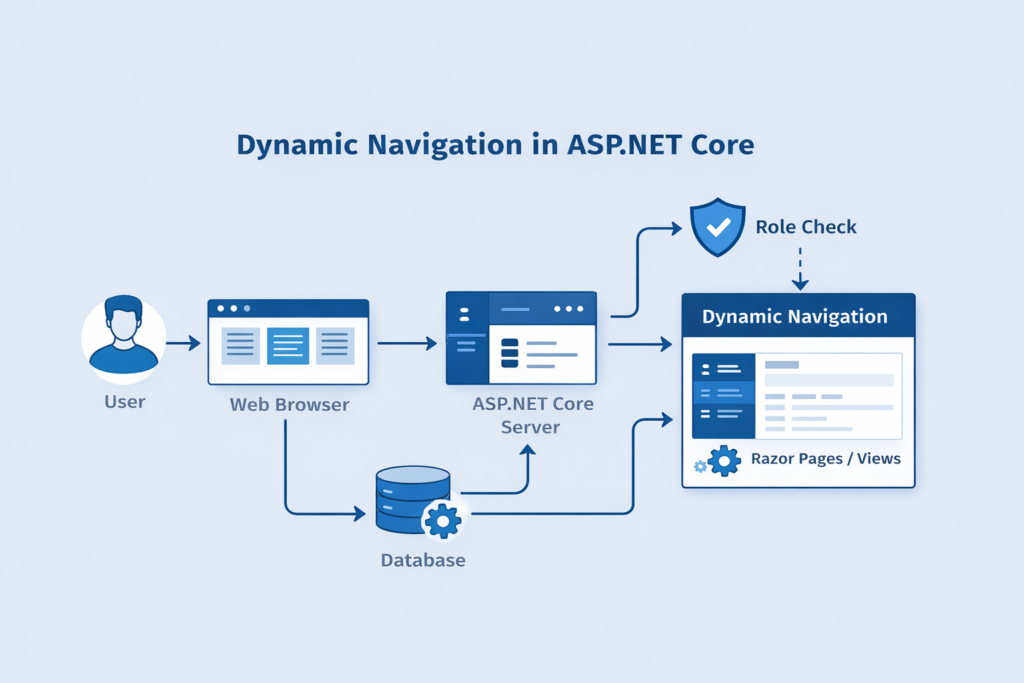 Role-Based Navigation in ASP.NET Core architecture diagram