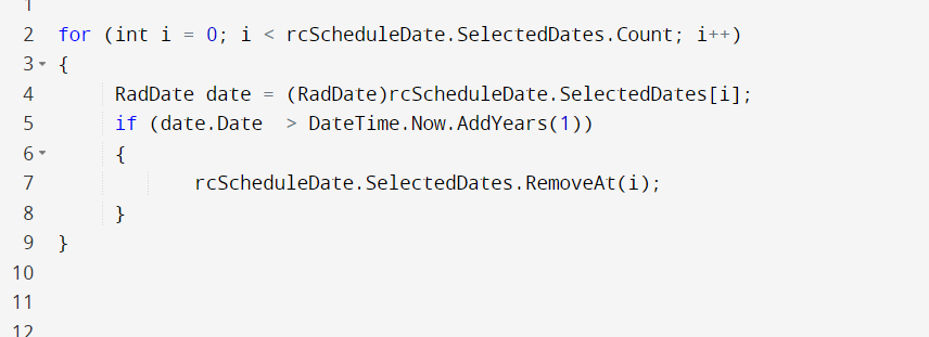 Remove dates from the RadScheduler