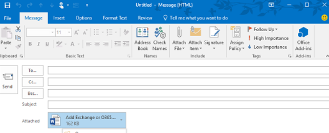 Open Outlook With Attachment File