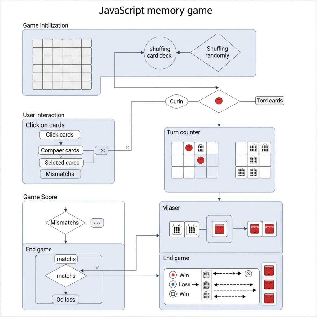 Build Your Own JavaScript Memory Game 2 JavaScript Memory Game Flow Diagram 1